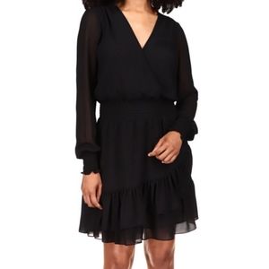 Michael kors ruffled faux wrap dress